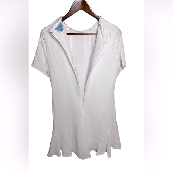 NWT-CeCe White Dress with Ruffles Size 10‎ - Picture 6 of 11